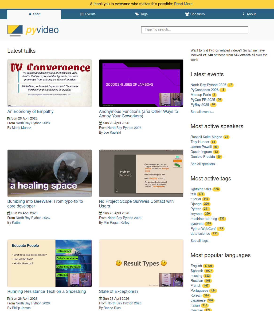Vidéos PyVideo.org